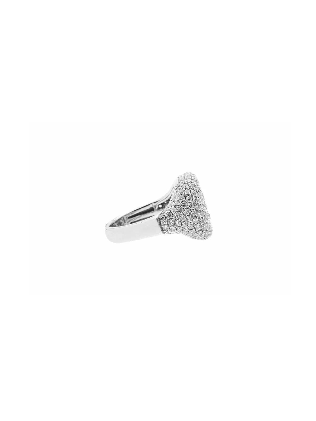 2.40ct Diamond 18K Gold Round Baguette Pave Signet Ring