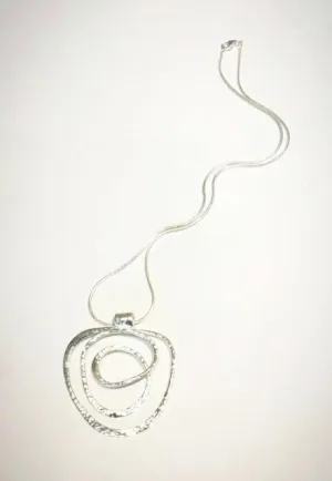 Abstract Circle Hammered Pendant