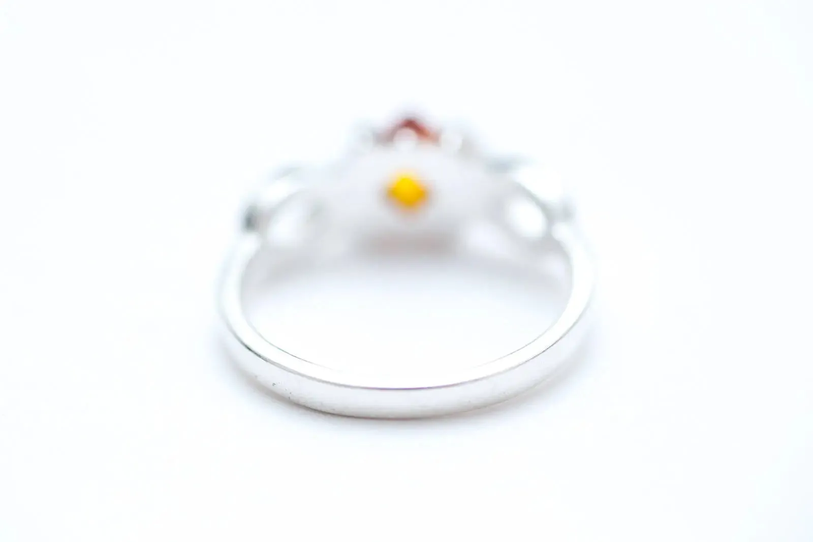 Amber Diamond Infinity Ring