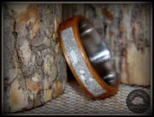 Bentwood Ring - "Pillar" Light Koa Wood Cremation Ash Inlay Titanium Core