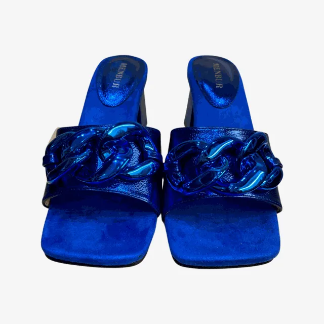 Block Heel Chain Candy Colours Mules