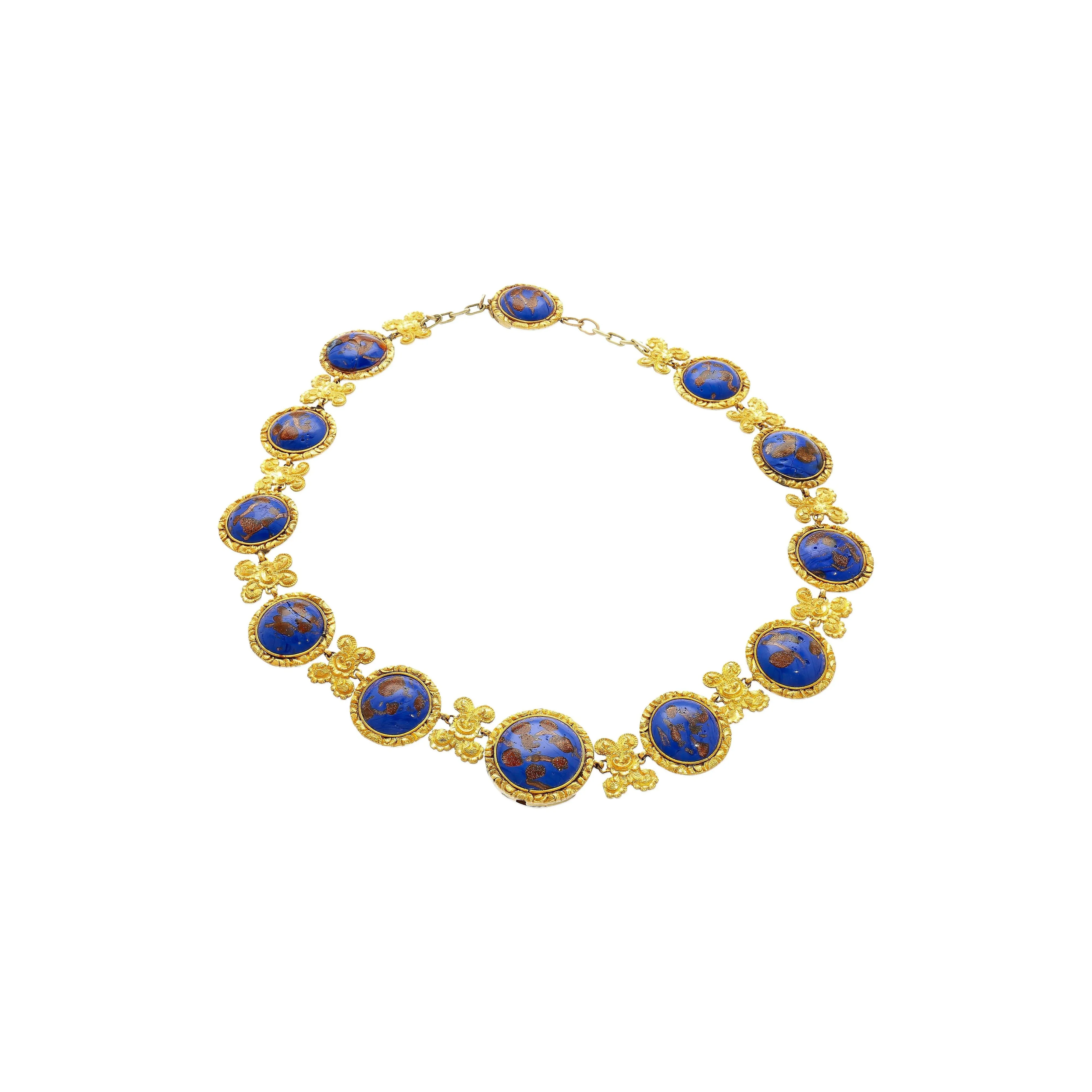 Blue Lapis Reviere Necklace in 14k & 18K Gold