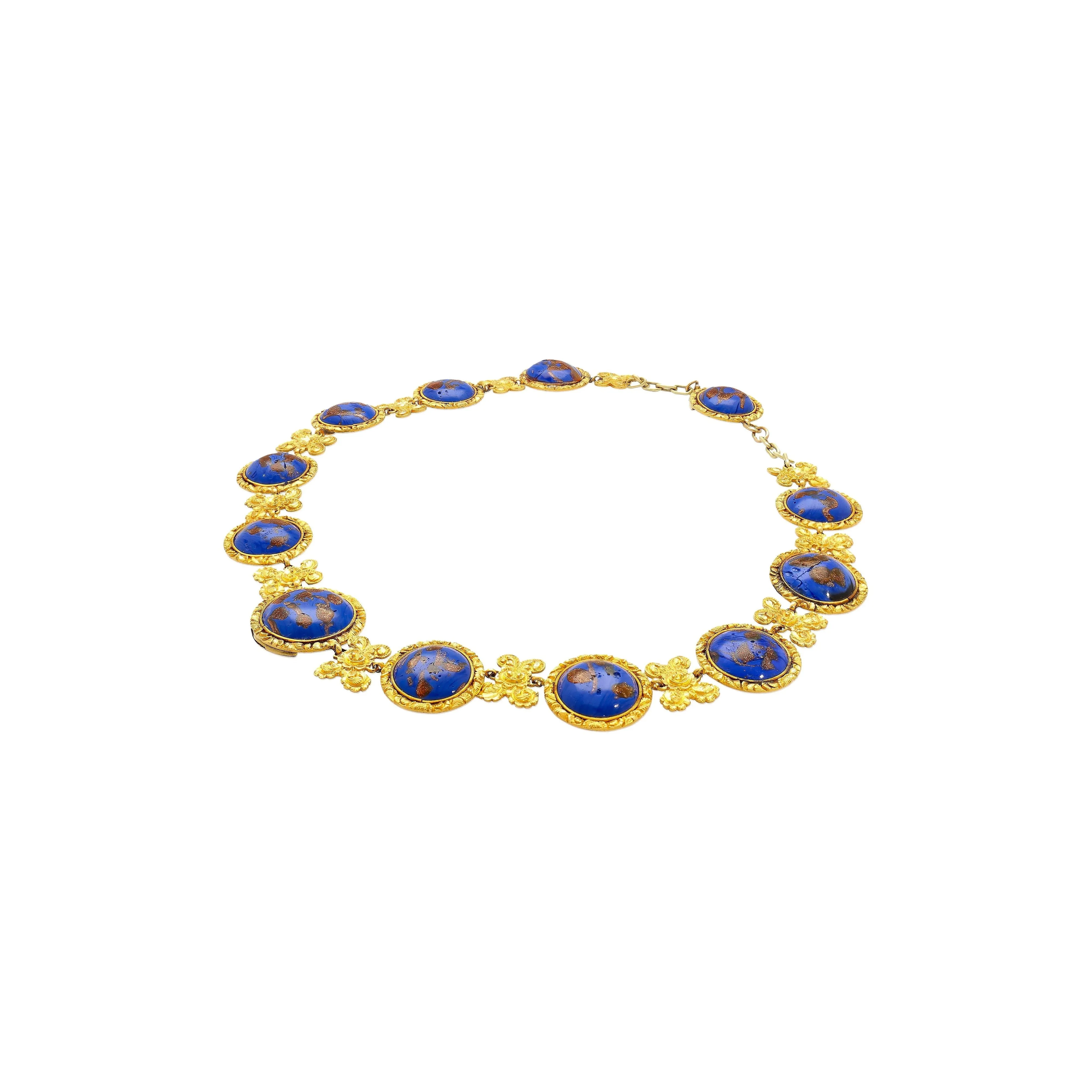 Blue Lapis Reviere Necklace in 14k & 18K Gold