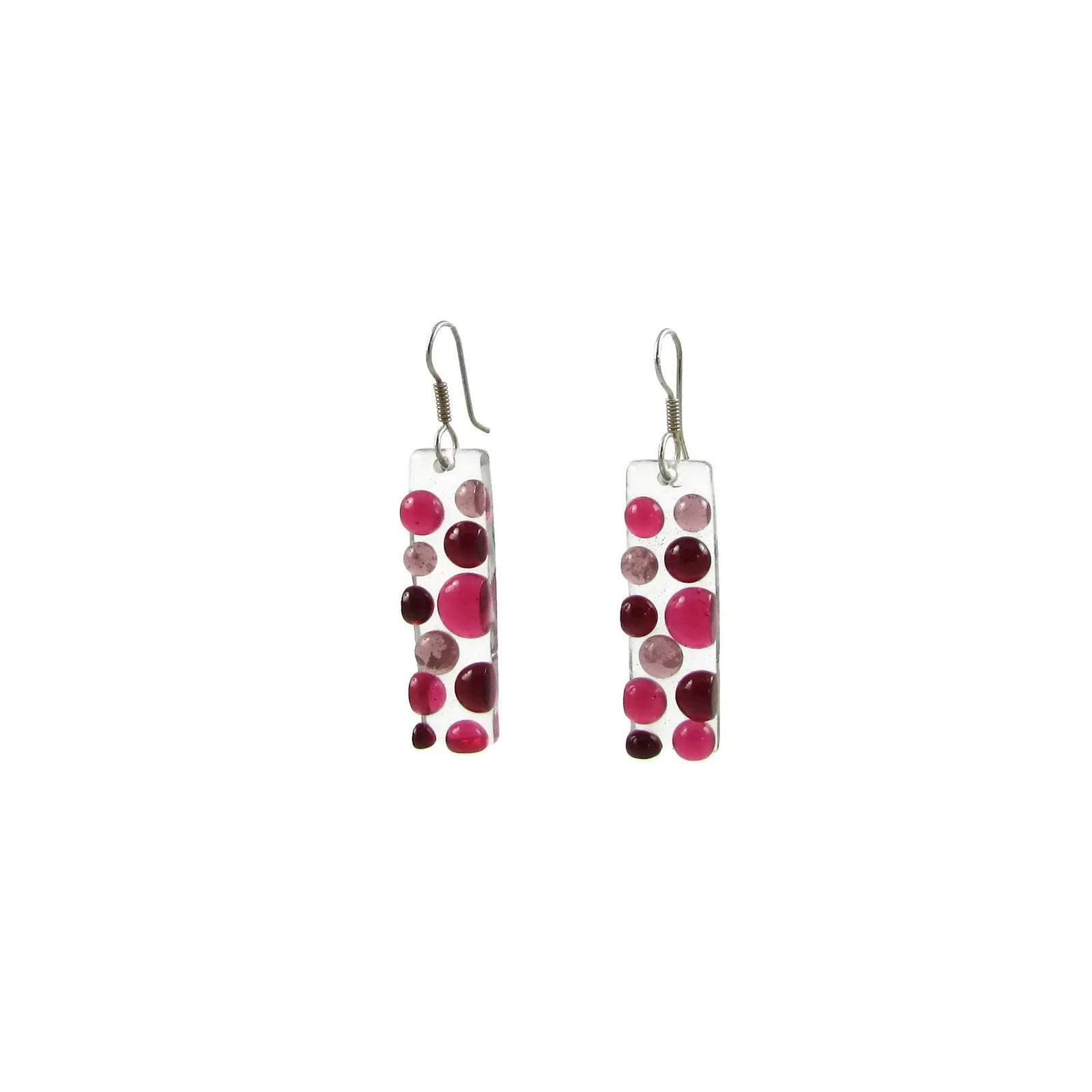 Bubbles Glass Earrings - Red