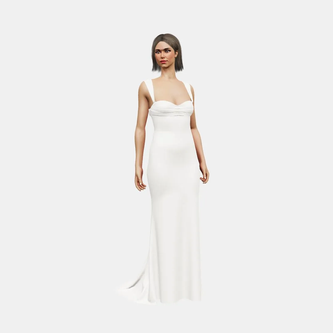Bustier w/ drapping   trumpet