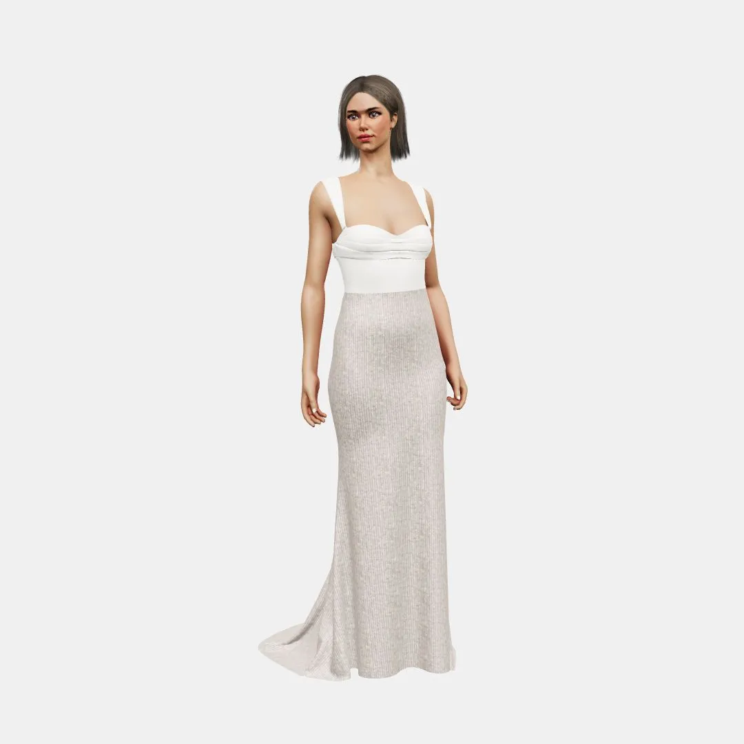 Bustier w/ drapping   trumpet