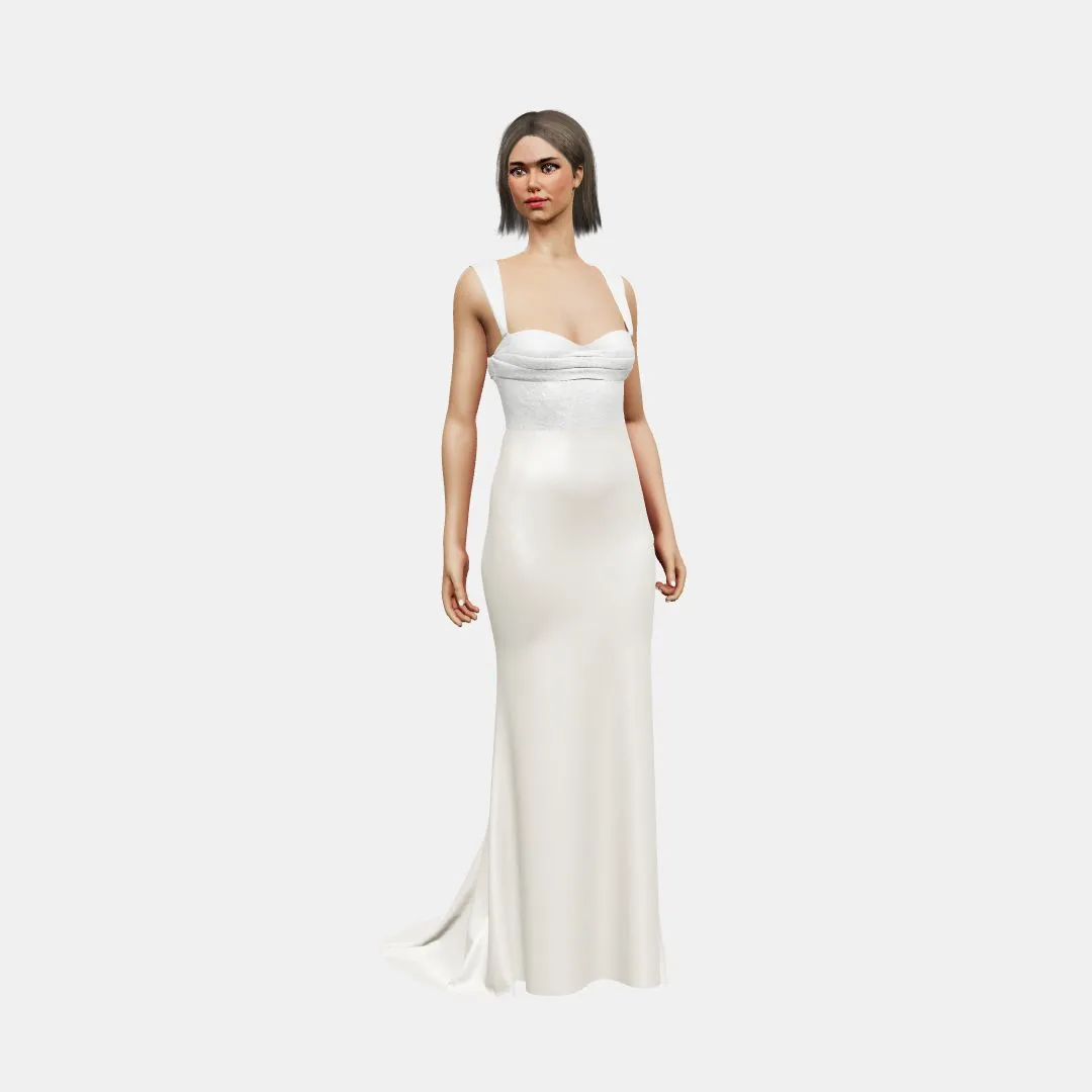 Bustier w/ drapping   trumpet