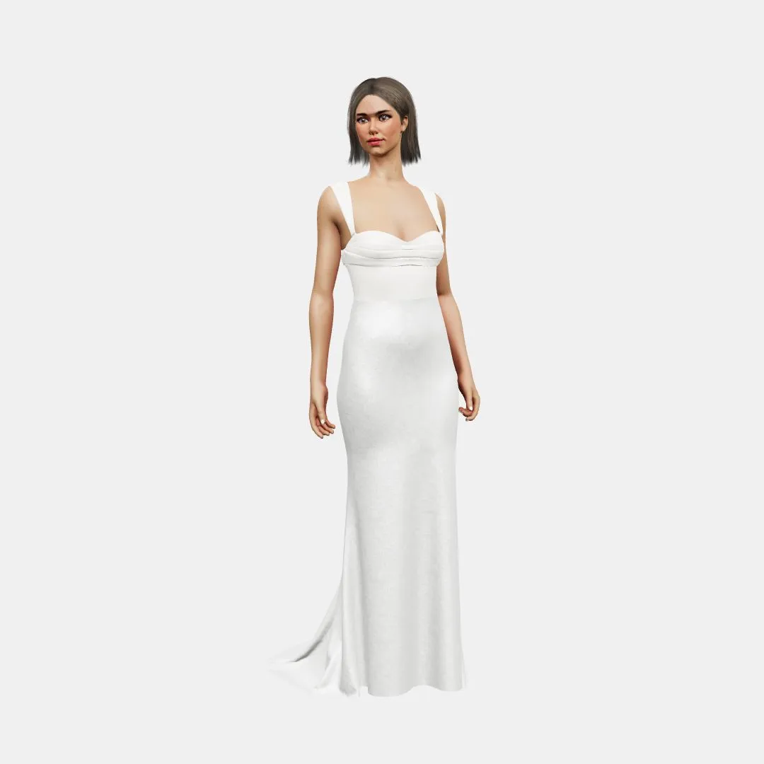 Bustier w/ drapping   trumpet