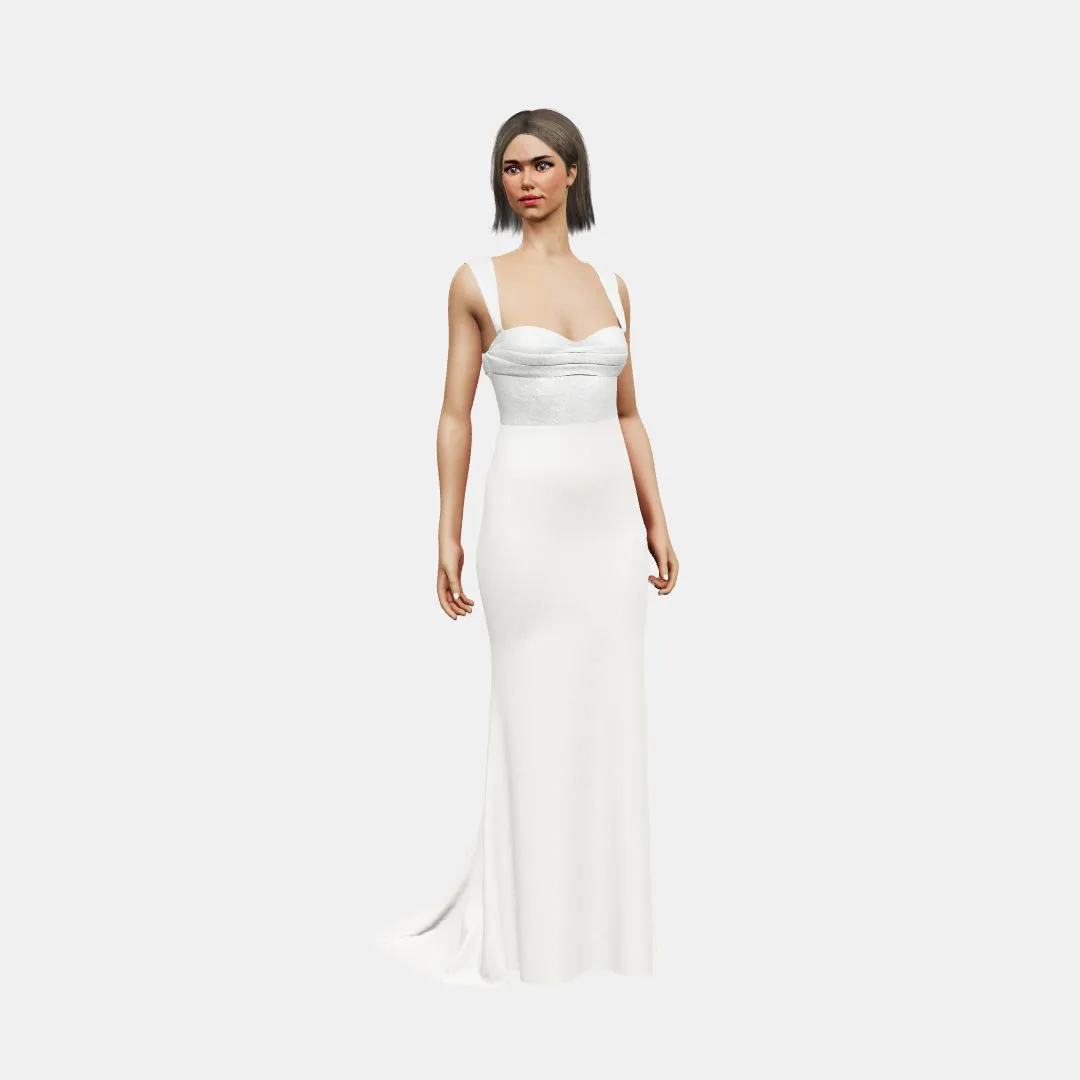 Bustier w/ drapping   trumpet