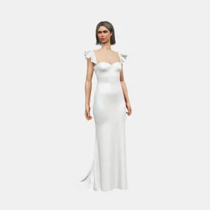 Bustier w/ ruffle straps   trumpet
