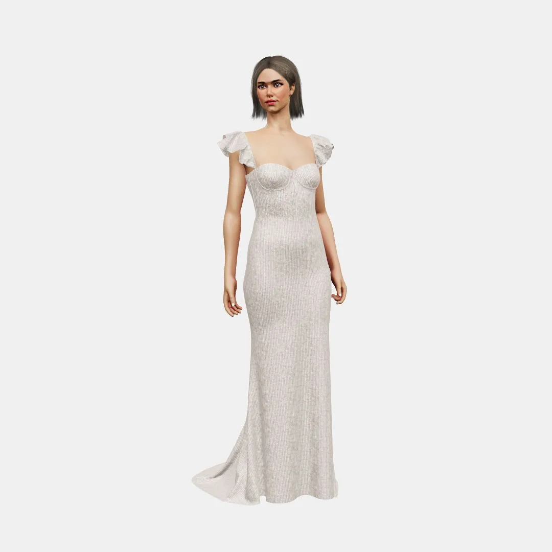 Bustier w/ ruffle straps   trumpet
