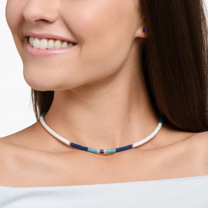 Charming Blue Stones Necklace KE2159-058-7-L38V