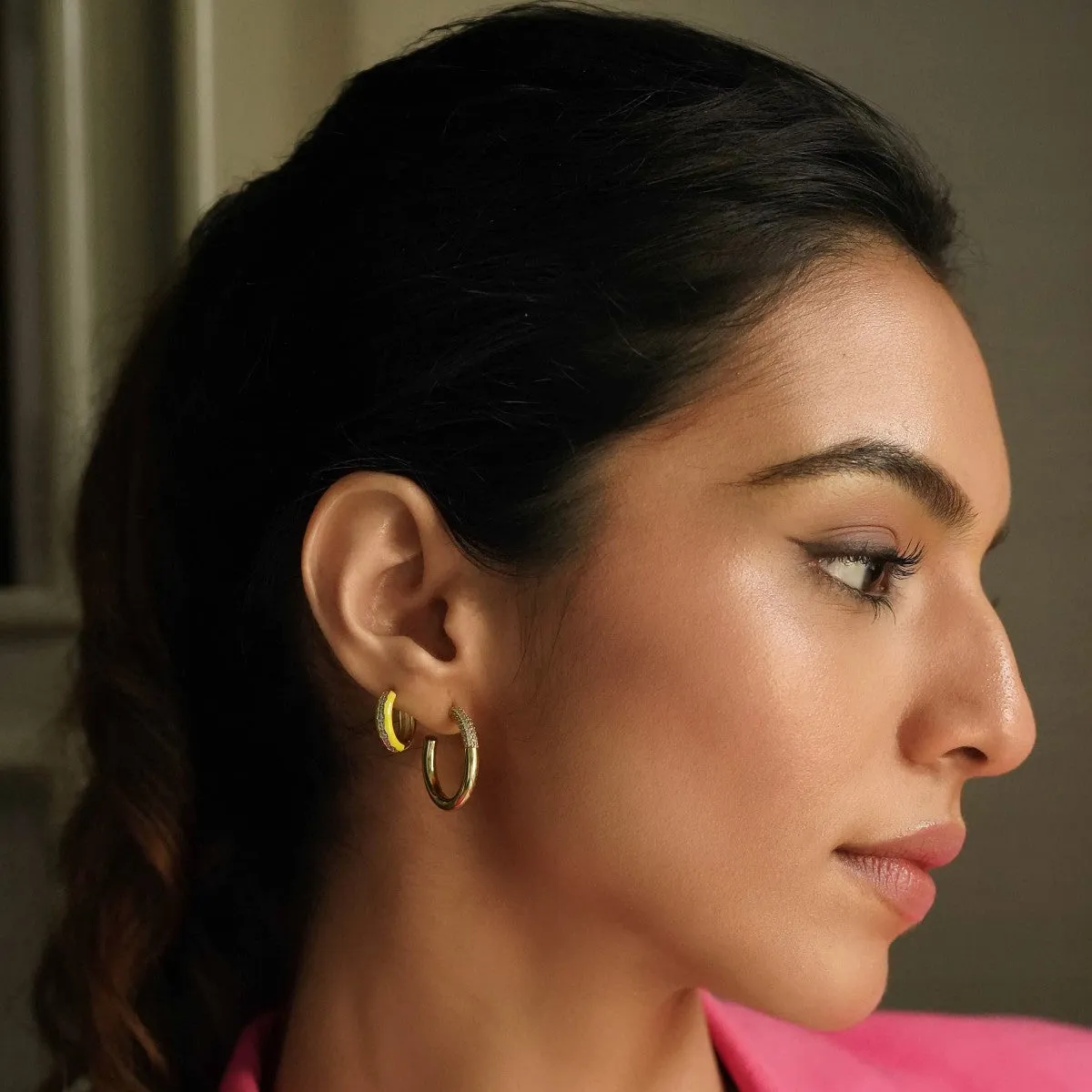 Chartreuse Hoop Earrings
