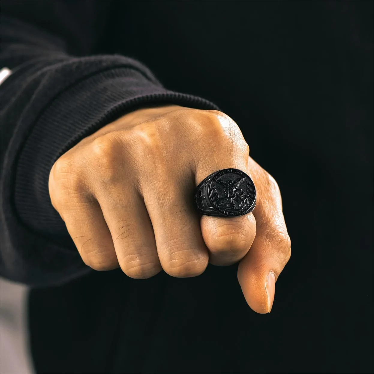 Christian Saint Michael Signet Ring For Men