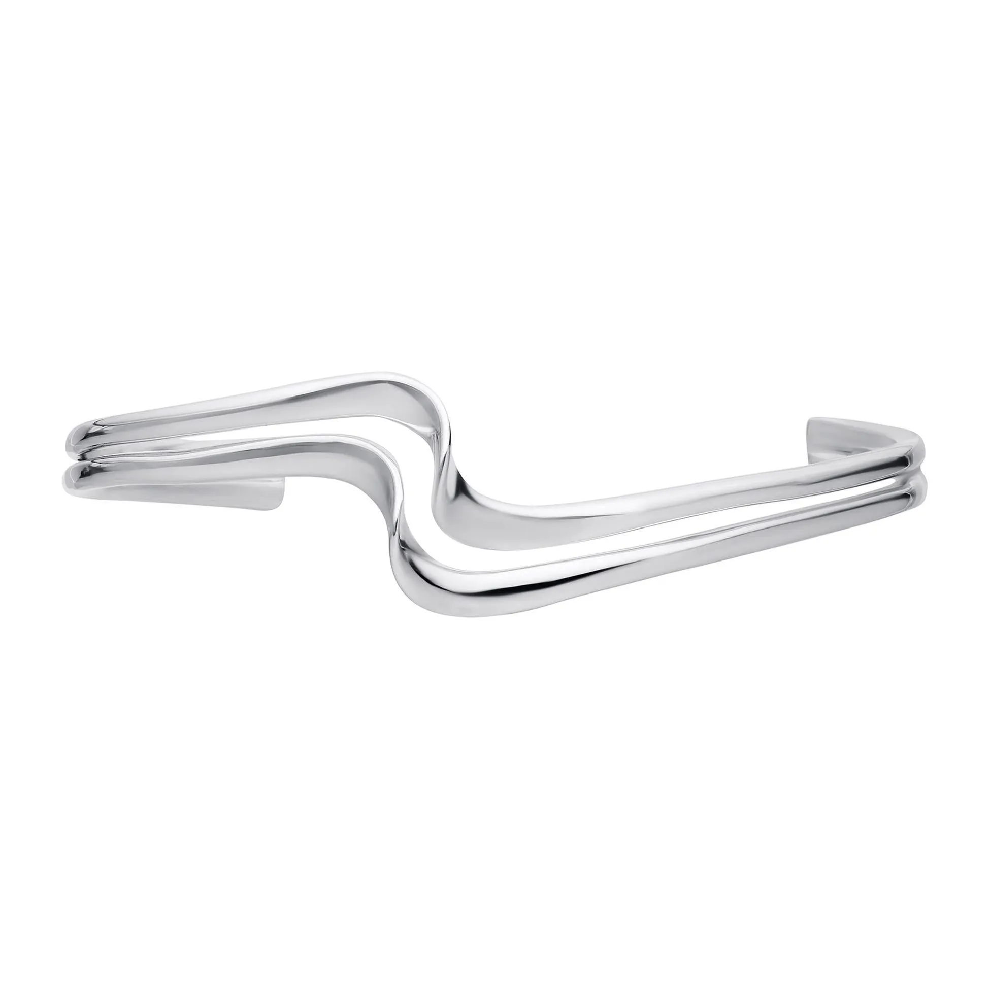 Double Wire Wave Sterling Silver Cuff Bracelet