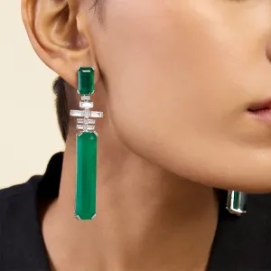 Doublet Dark Emerald Dangler Earrings
