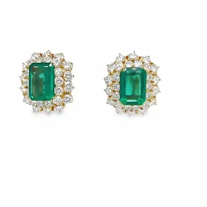 Emerald and Diamond  Earrings