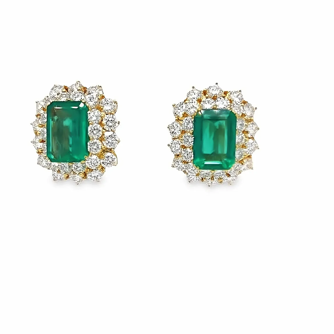 Emerald and Diamond  Earrings