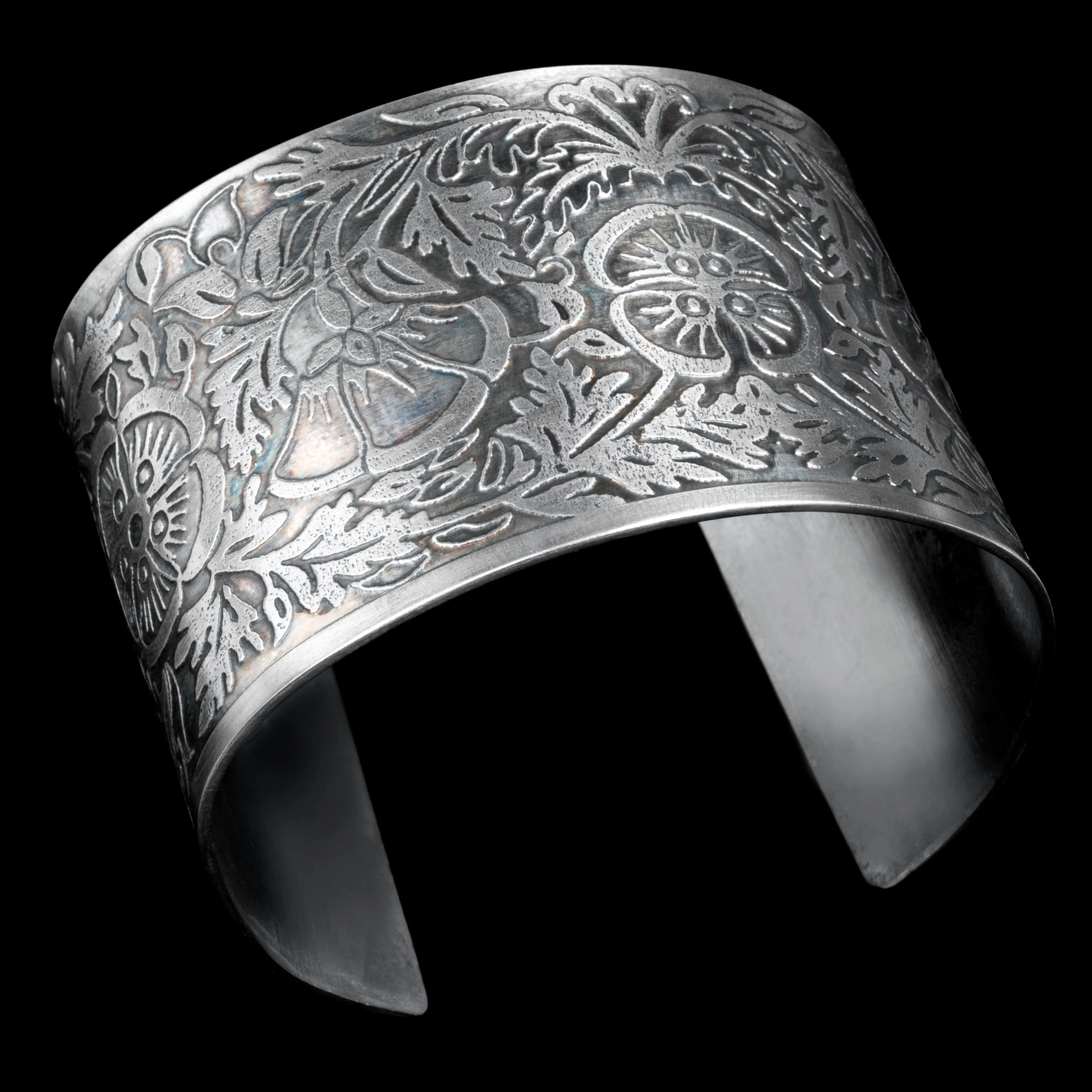 Etched Sterling Silver Cuff
