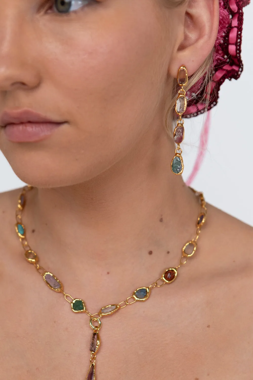 Gemstone Drop Earrings
