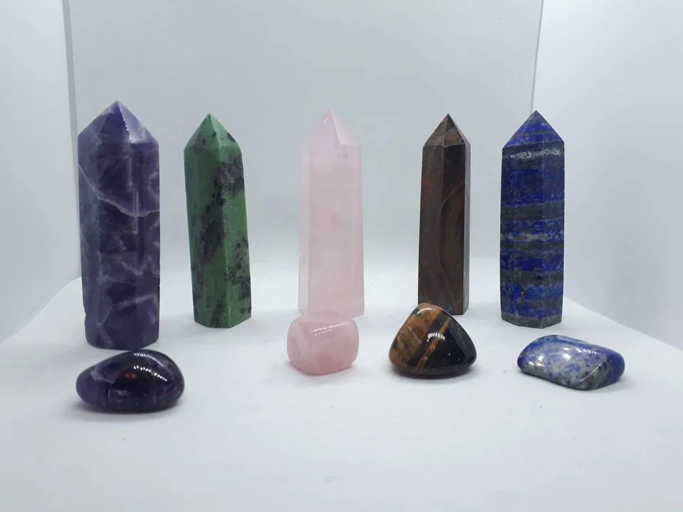 Gemstone Wand Points 85-89mm Alsorted