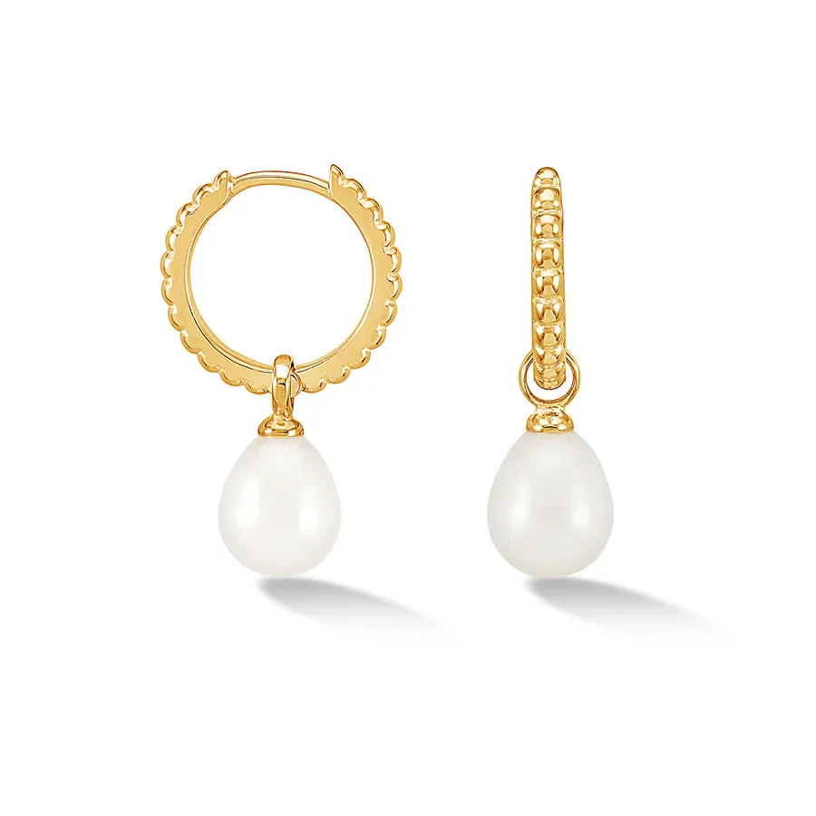 Gold & Pearl Hoop Earrings