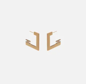 Gold geometrical logo earrings