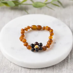 Kids | Raw Cognac Flower Baltic Amber Bracelet