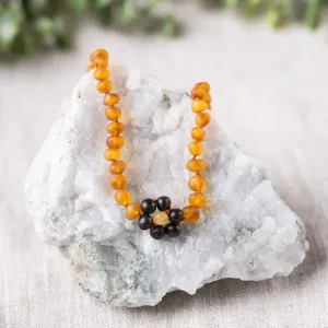 Kids | Raw Cognac Flower Baltic Amber Necklace