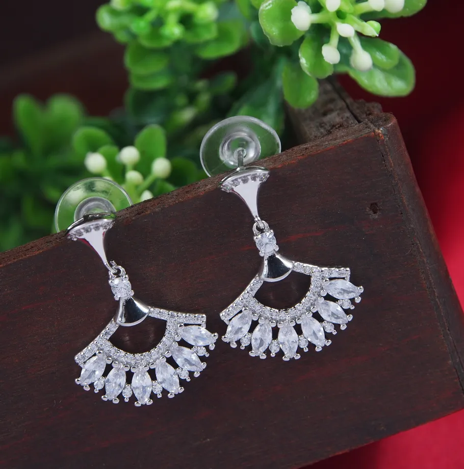 Korean Gold/Silver/Rosegold Plated Bulgari Diva CZ Dangler Earring