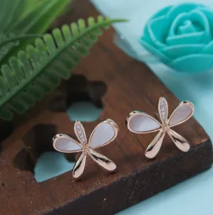 Korean Gold/Silver/Rosegold Plated Butterfly Shaped Stud Earring