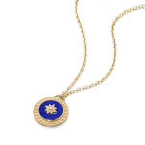 Lapis Lazuli Diamond Star Pendant by Elizabeth Moore