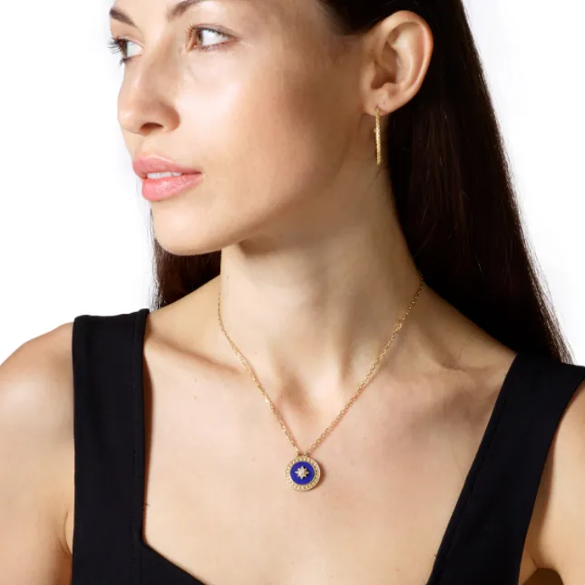 Lapis Lazuli Diamond Star Pendant by Elizabeth Moore