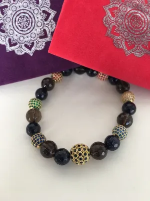 *LAST CHANCE* Smokey Quartz and Blue Goldstone Bracelet