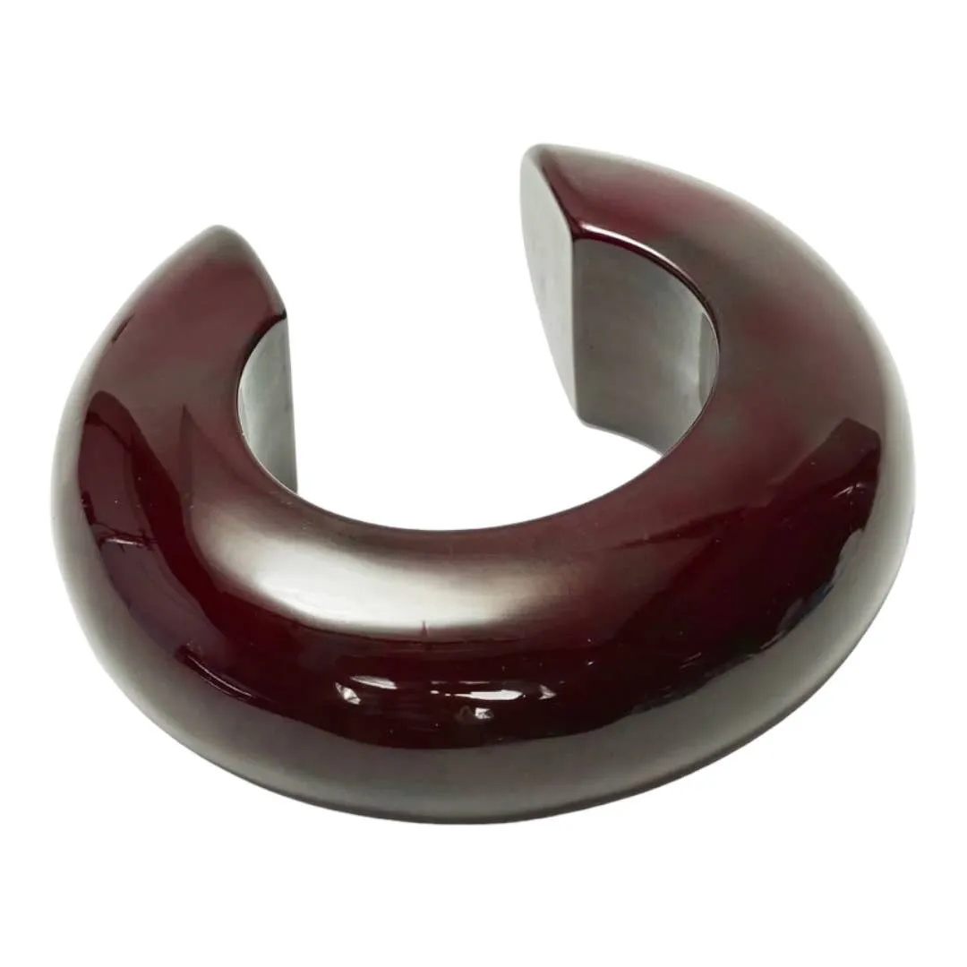 Lizzie Fortunato Arc Resin Statement Cuff Bracelet Brown