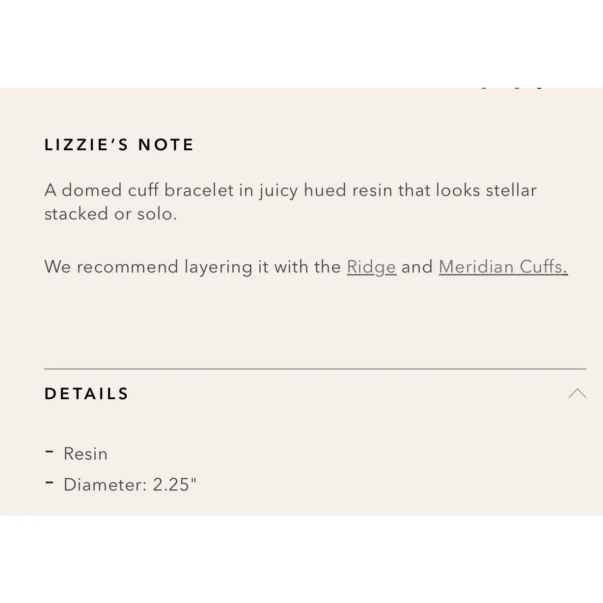 Lizzie Fortunato Arc Resin Statement Cuff Bracelet Brown