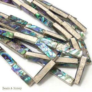 Mactan Stone Inlaid Abalone Shell Bar Long 10x35mm (1pc)