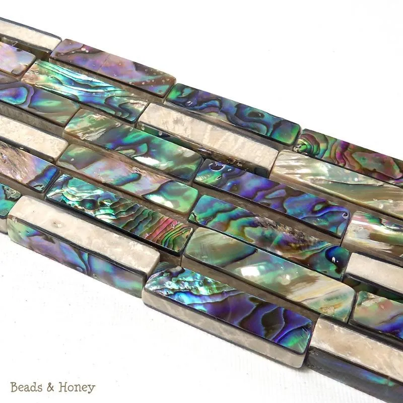 Mactan Stone Inlaid Abalone Shell Bar Long 10x35mm (1pc)