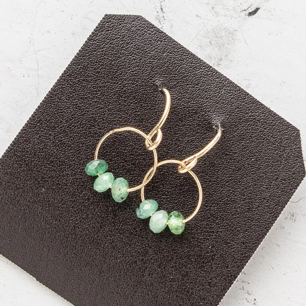 May Micro Hoop Earrings: Emerald