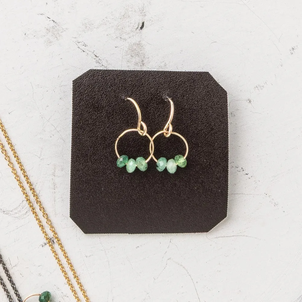 May Micro Hoop Earrings: Emerald