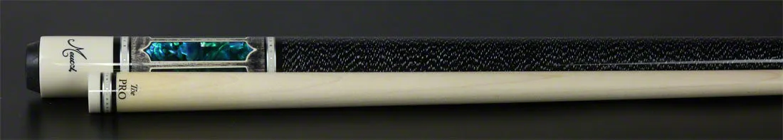 Meucci 2020 Gray - Blue Pearl - Black/White Wrap Pool Cue with Pro Shaft - 2020GYBLBKWHP