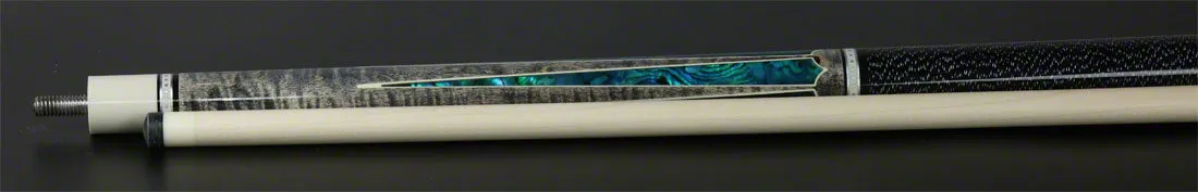 Meucci 2020 Gray - Blue Pearl - Black/White Wrap Pool Cue with Pro Shaft - 2020GYBLBKWHP