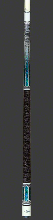 Meucci 2020 Gray - Blue Pearl - Black/White Wrap Pool Cue with Pro Shaft - 2020GYBLBKWHP