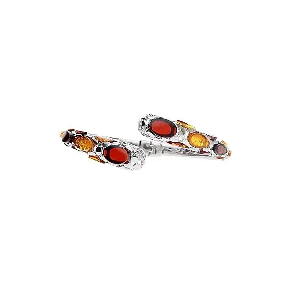 MILENA Bangle Silver and Baltic Amber Multicolour Snake
