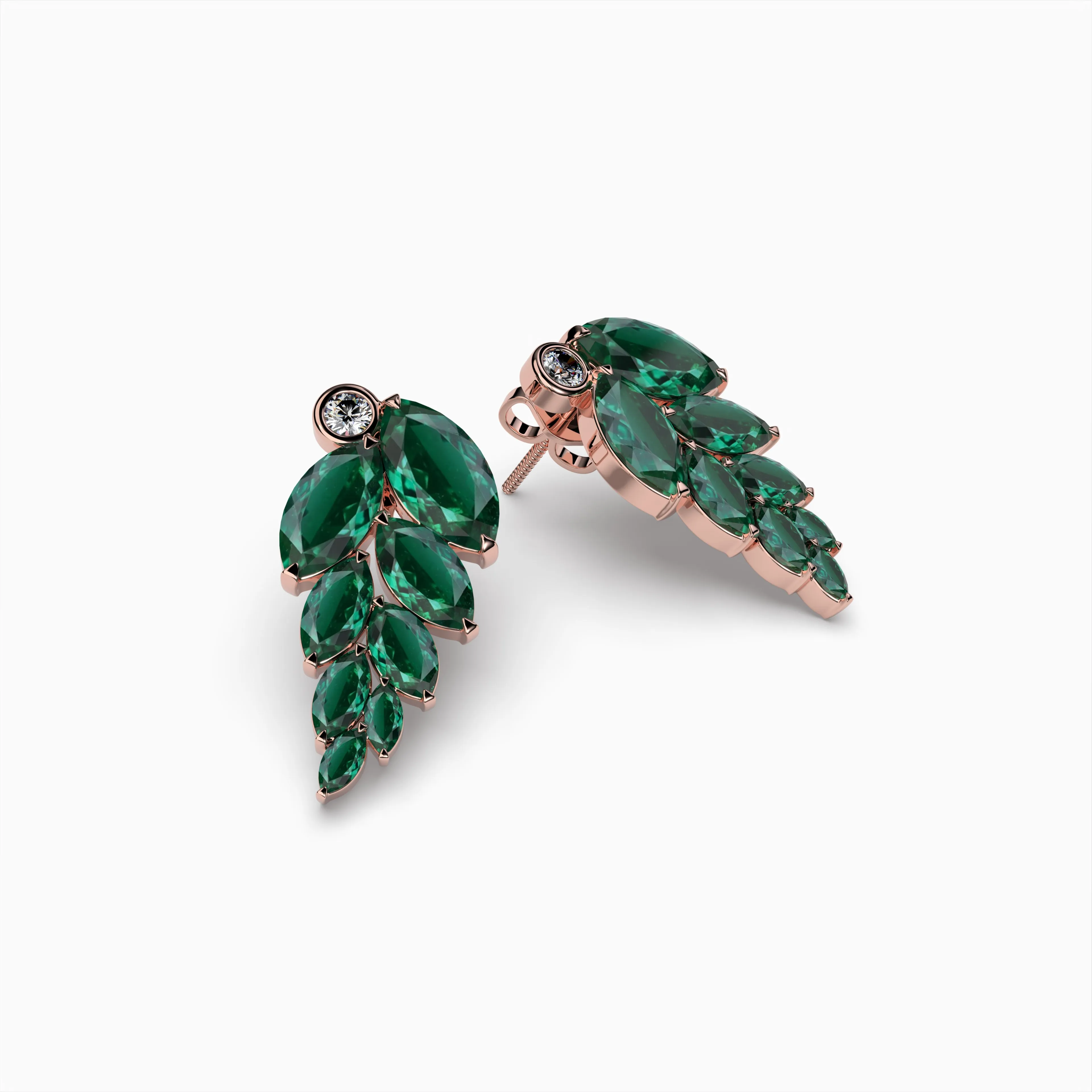 Natural Zambian Emerald Earring Lead Shape- Allison