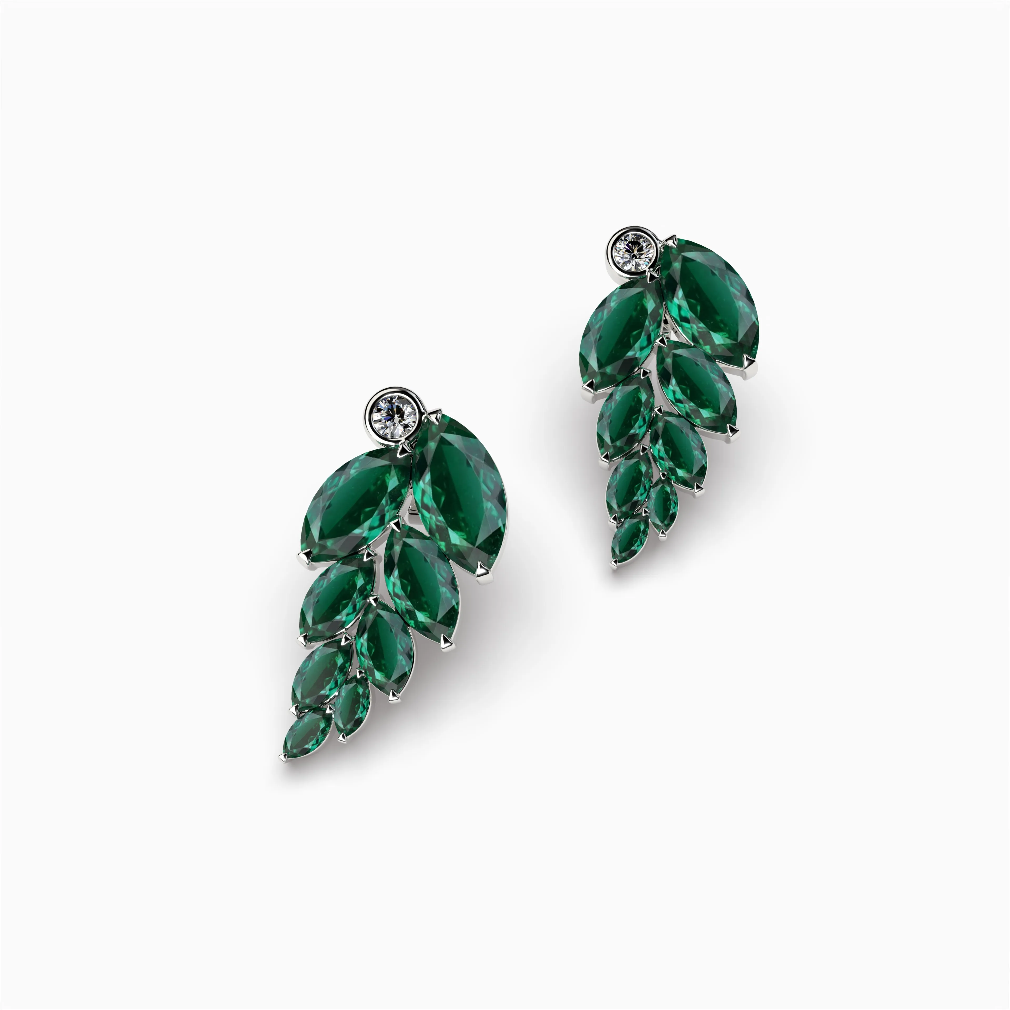 Natural Zambian Emerald Earring Lead Shape- Allison