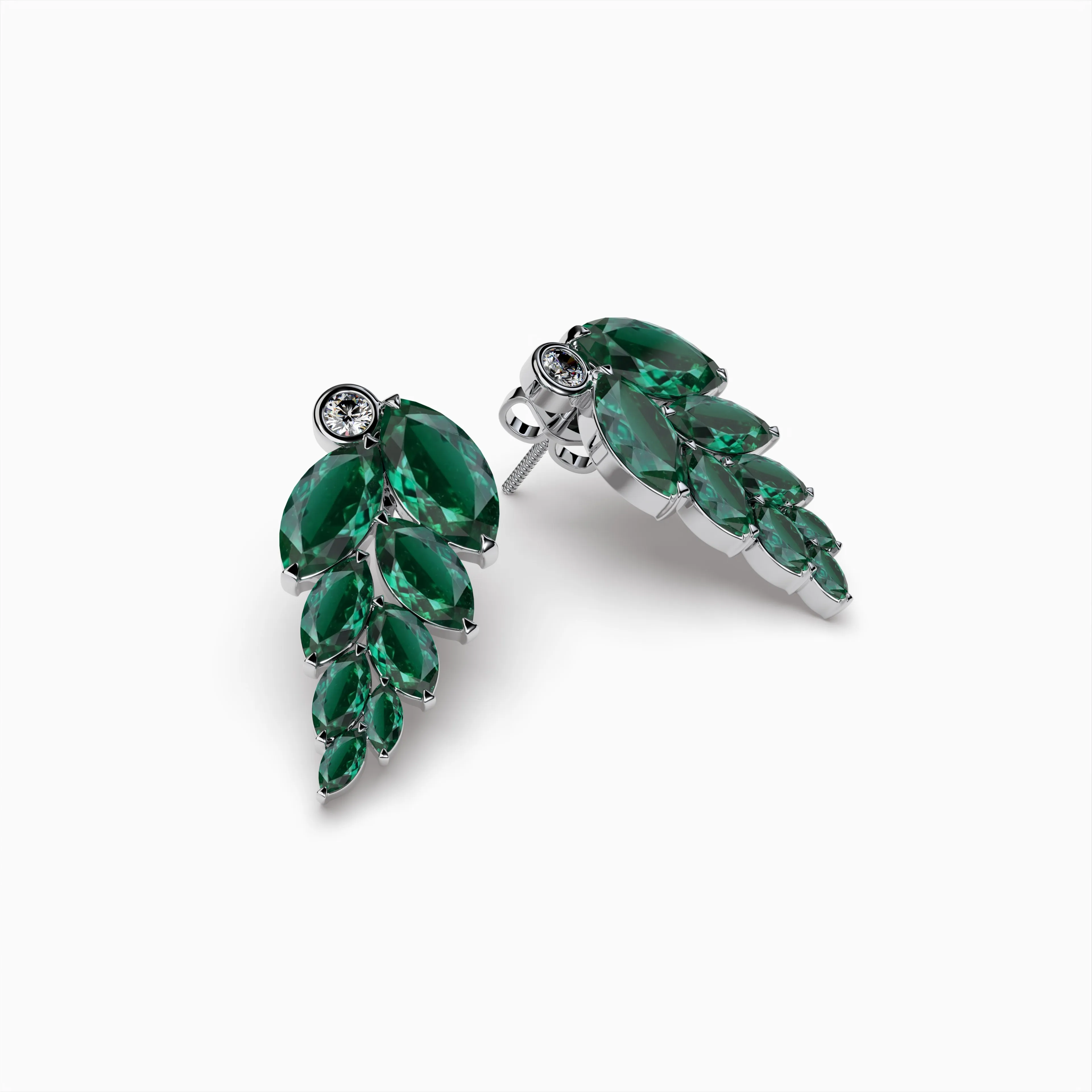 Natural Zambian Emerald Earring Lead Shape- Allison