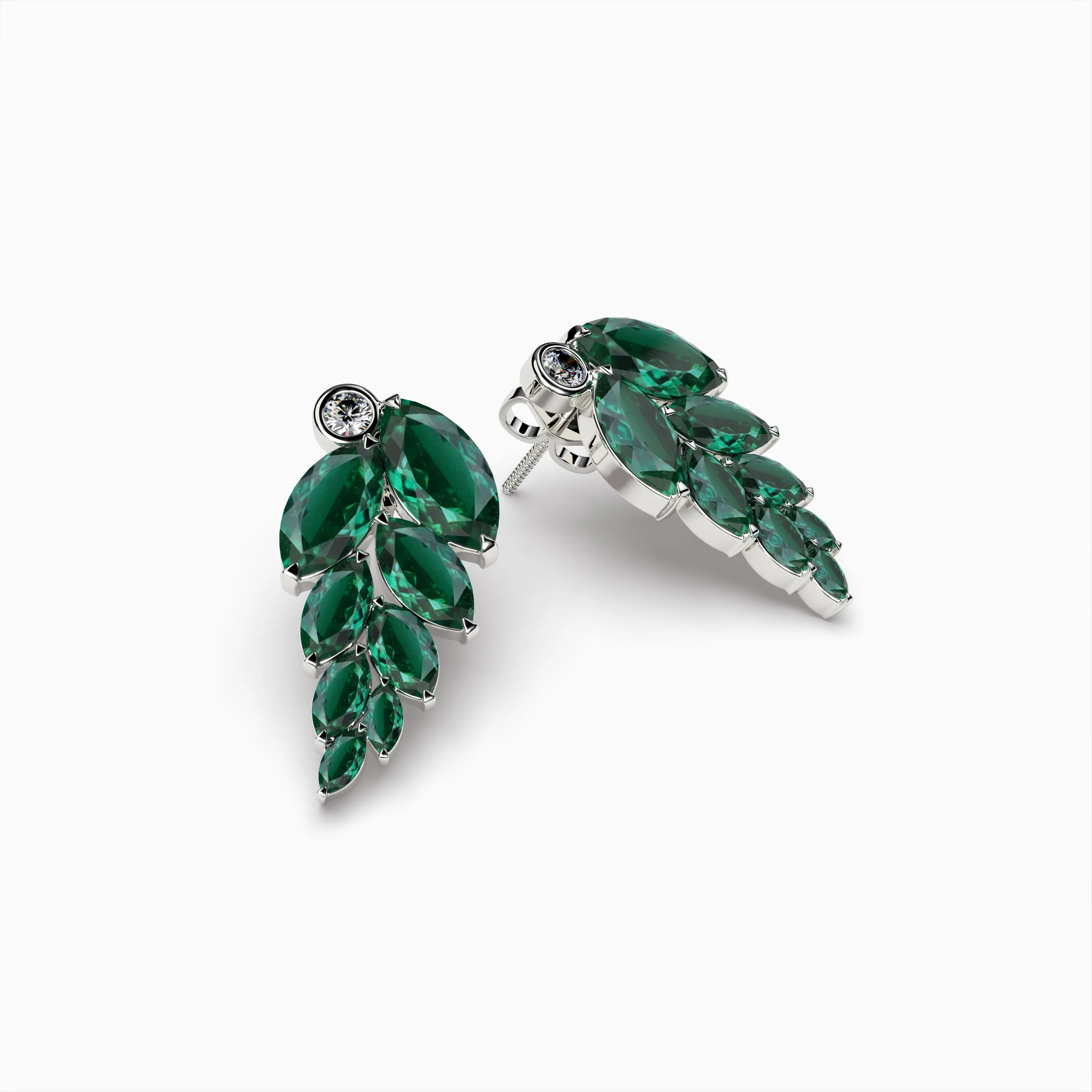 Natural Zambian Emerald Earring Lead Shape- Allison