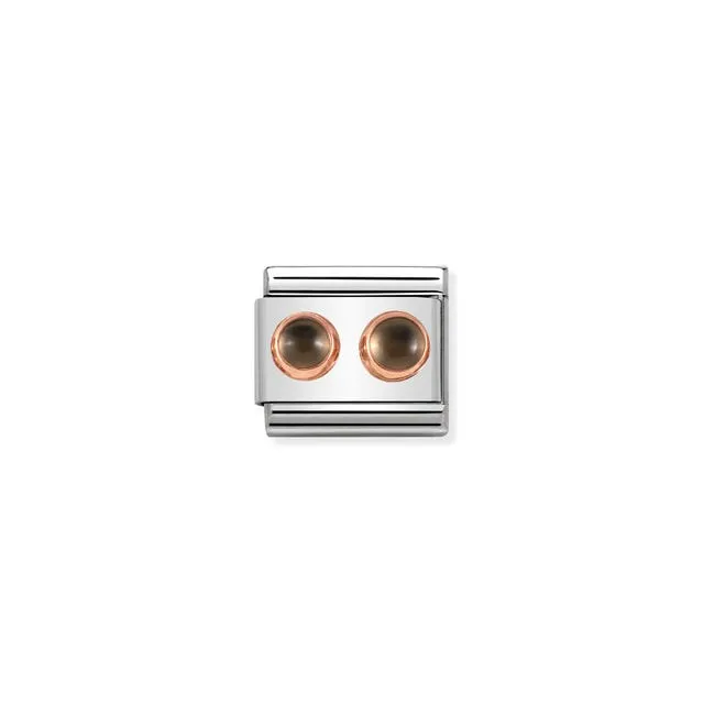 Nomination Classic Double Smoky Quartz Link ~ 430506/29