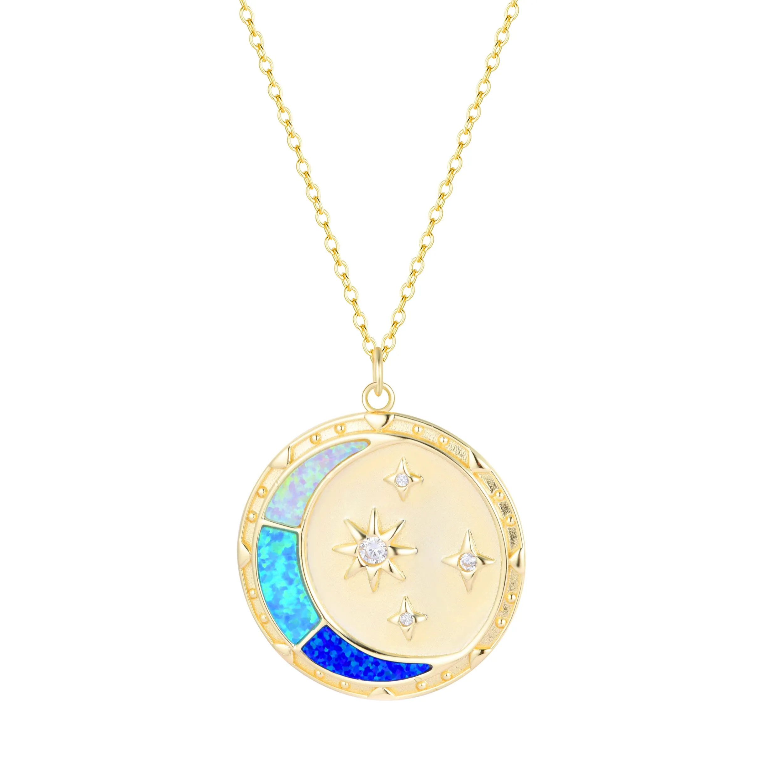 Opal Moon Dream Medallion Necklace